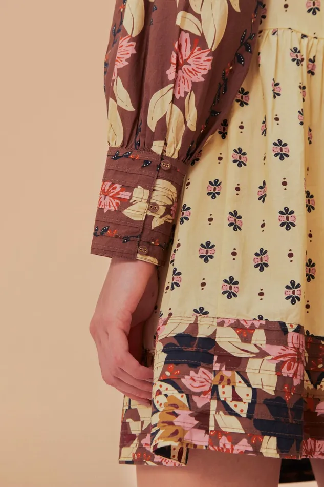 Ainika Maxi Floral Cream Open Yoke Mini Dress Women FARM Rio Mini Dresses Ainika Maxi Floral Cream Open Yoke Mini Dress Women FARM Rio Mini Dresses