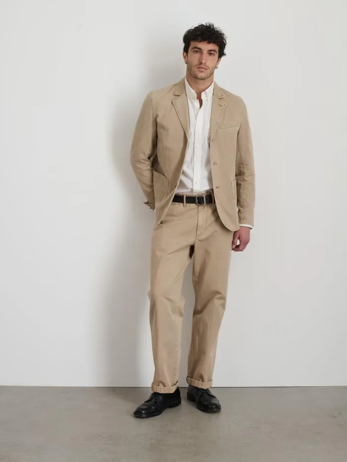 Alex Mill Mill Blazer In Vintage Wash Chino Faded Khaki Men Jackets Coats