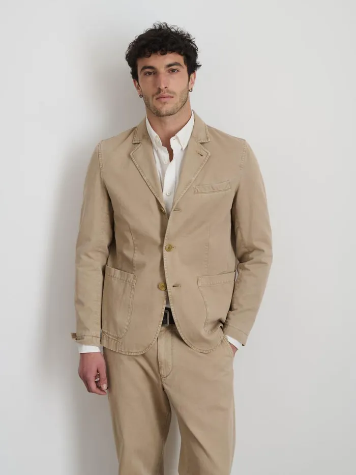 Alex Mill Mill Blazer In Vintage Wash Chino Faded Khaki Men Jackets Coats