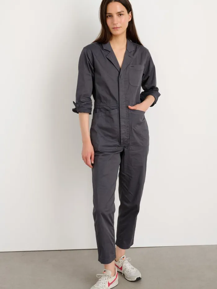 Alex Mill Standard Jumpsuit In Cotton Twill Iron Grey Women Jumpsuits