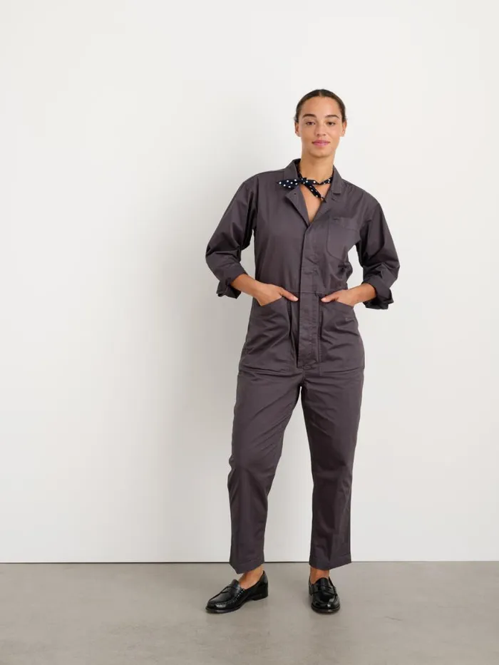 Alex Mill Standard Jumpsuit In Cotton Twill Iron Grey Women Jumpsuits