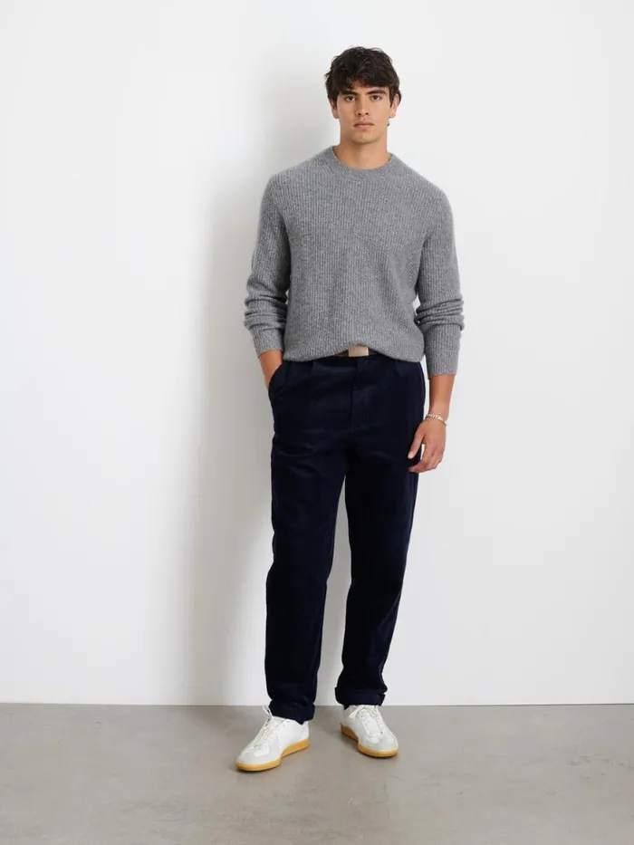 Alex Mill Standard Pleated Pant In Corduroy Dark Navy Men Pants