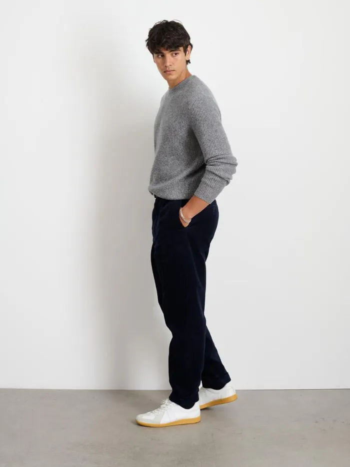 Alex Mill Standard Pleated Pant In Corduroy Dark Navy Men Pants