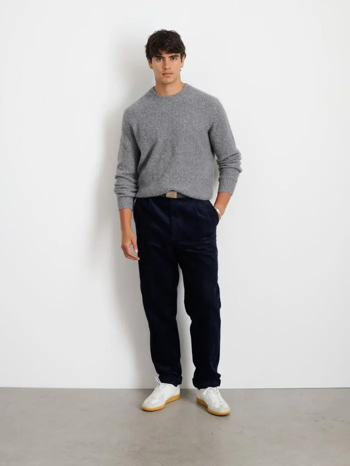 Alex Mill Standard Pleated Pant In Corduroy Dark Navy Men Pants