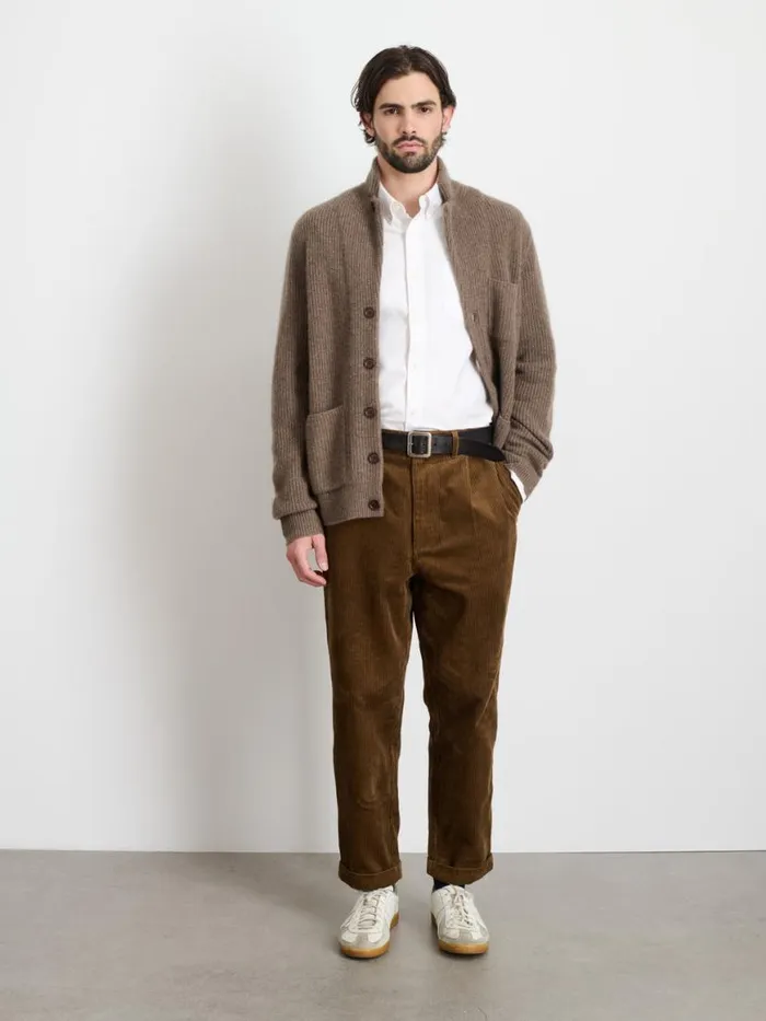Alex Mill Standard Pleated Pant In Corduroy Saddle Men Pants