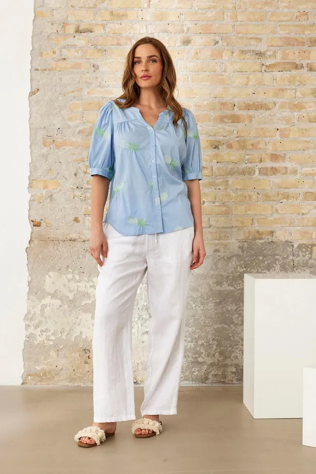 ARIEL SHIRT 16217 505 Light Blue 505 Women IN FRONT BLOUSES SHIRTS