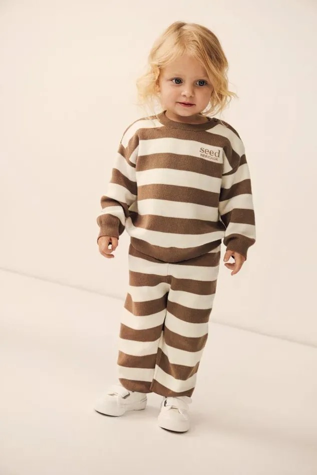 Baby Knitwear and Sweaters Seed Heritage Essential Knit Sweater Chocolate Shake