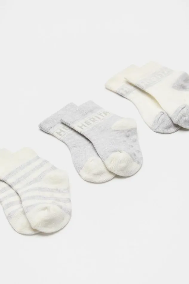 Baby Socks Seed Heritage Heritage Sock 3 Pack Grey Marle
