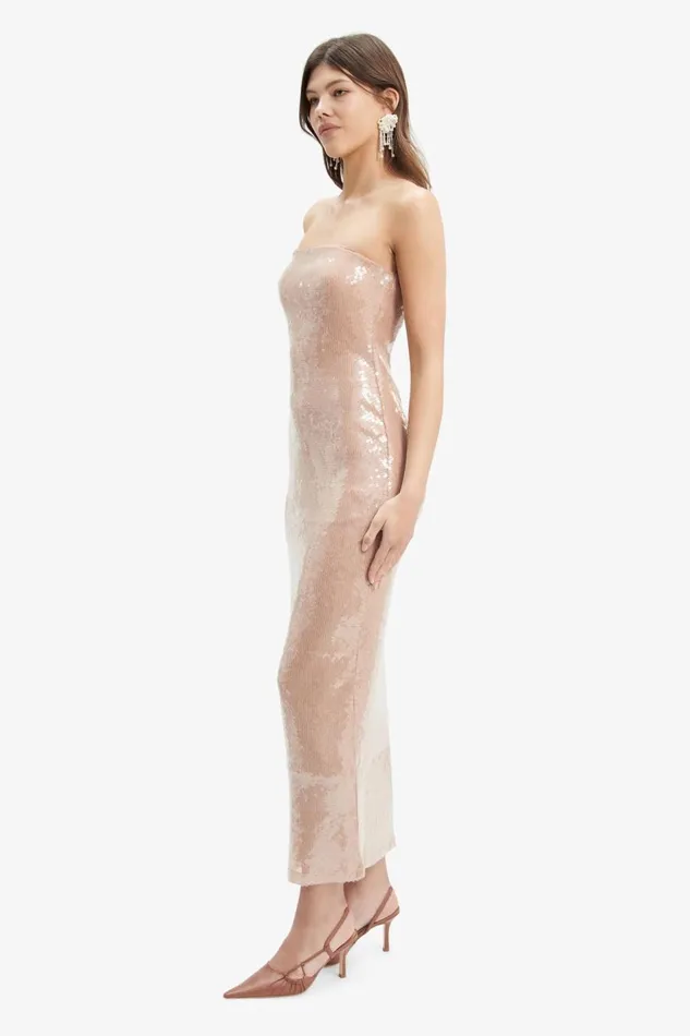 Bardot Party Dresses Women Launa Sequin Maxi Dress In Soft Tan Soft Tan Bardot Party Dresses Women Launa Sequin Maxi Dress In Soft Tan Soft Tan