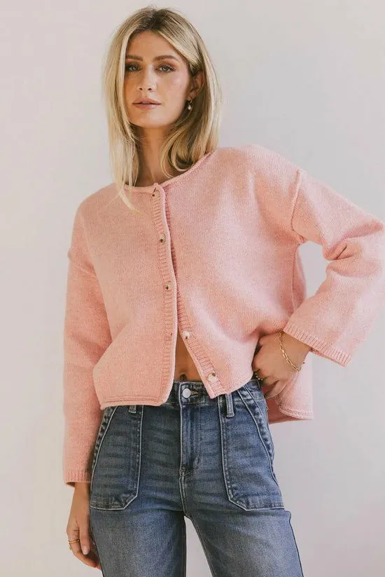 Bohme Carlie Knit Cardigan In Pink Pink Women Cardigans