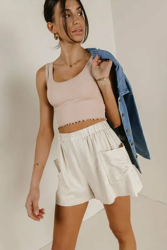 Bohme Everleigh Cropped Tank In Rose Rose Women Tops