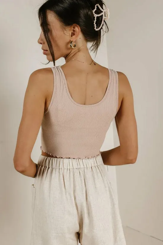 Bohme Everleigh Cropped Tank In Rose Rose Women Tops