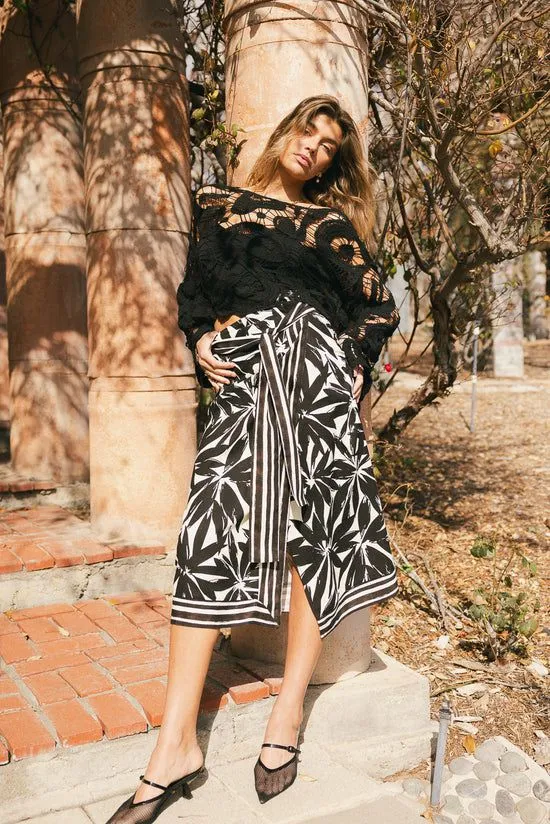 Bohme Gabriele Floral Wrap Skirt Black Women Skirts