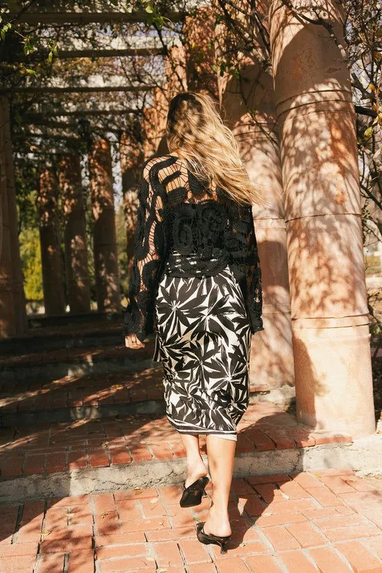Bohme Gabriele Floral Wrap Skirt Black Women Skirts