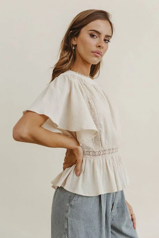 Bohme Gwen Textured Blouse Natural Women Blouses