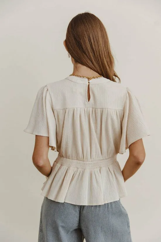 Bohme Gwen Textured Blouse Natural Women Blouses