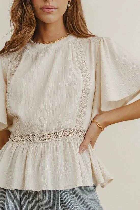 Bohme Gwen Textured Blouse Natural Women Blouses