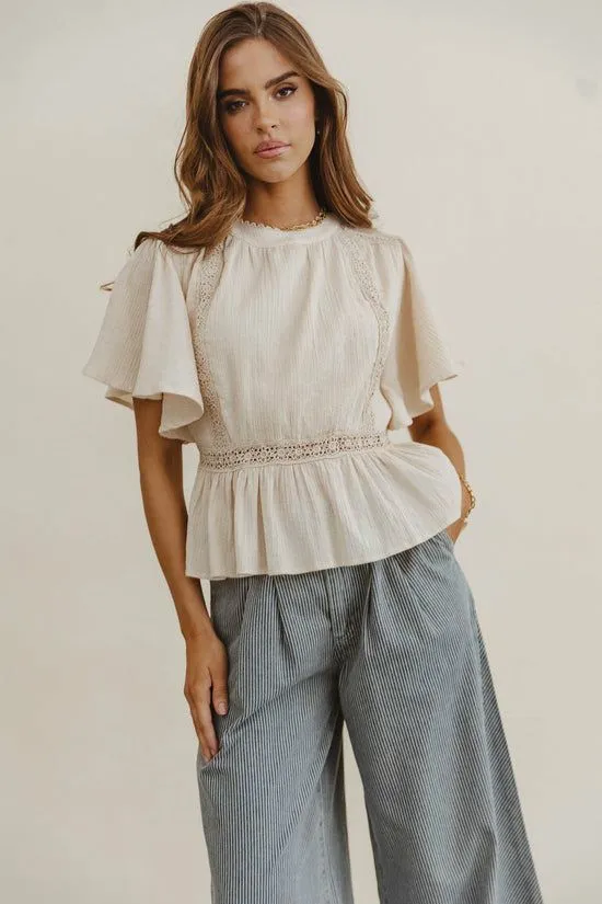 Bohme Gwen Textured Blouse Natural Women Blouses