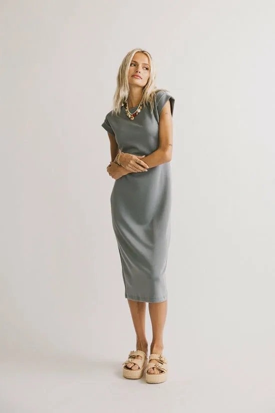 Bohme Lauren Tee Shirt Midi Dress In Slate Blue Slate Blue Women Dresses