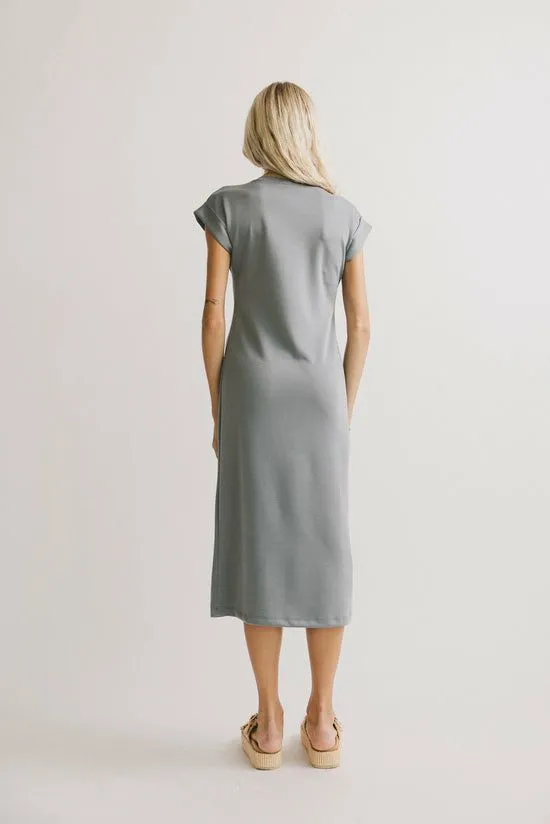 Bohme Lauren Tee Shirt Midi Dress In Slate Blue Slate Blue Women Dresses