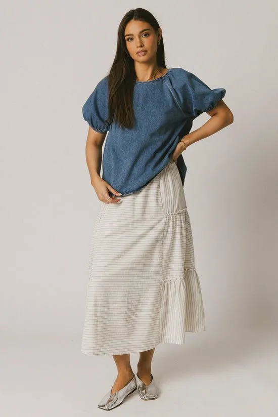 Bohme Pepper Striped Maxi Skirt Natural Women Skirts