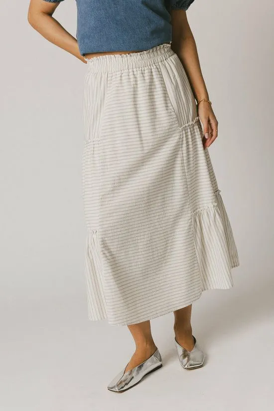 Bohme Pepper Striped Maxi Skirt Natural Women Skirts