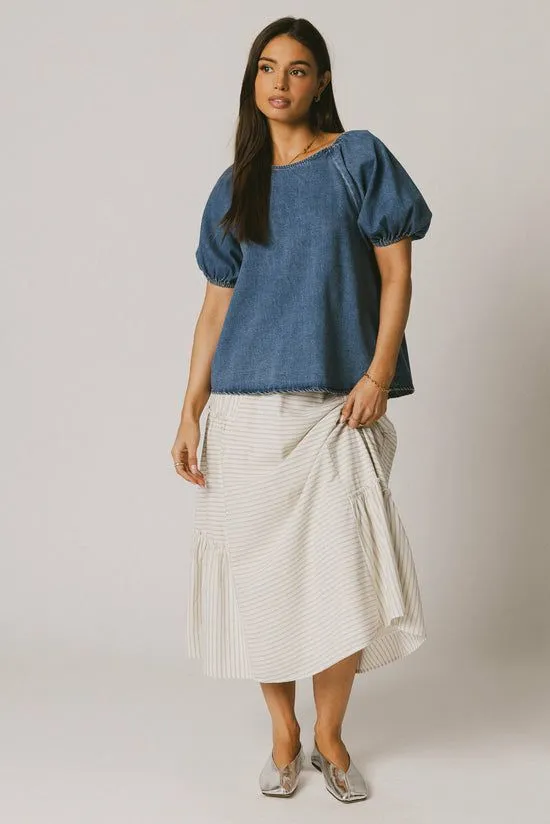 Bohme Pepper Striped Maxi Skirt Natural Women Skirts