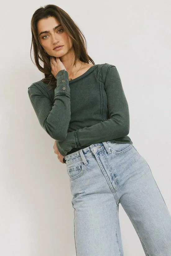 Bohme Sailor Ribbed Top In Forest Forest Women Tops