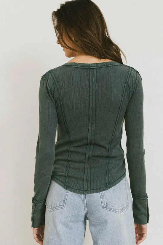Bohme Sailor Ribbed Top In Forest Forest Women Tops