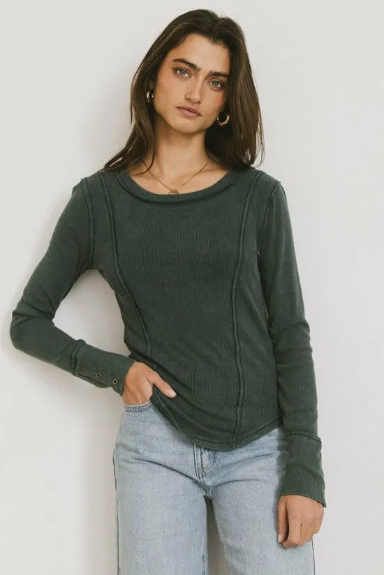 Bohme Sailor Ribbed Top In Forest Forest Women Tops