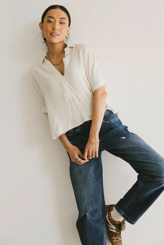 Bohme Una Collared Blouse Cream Women Blouses