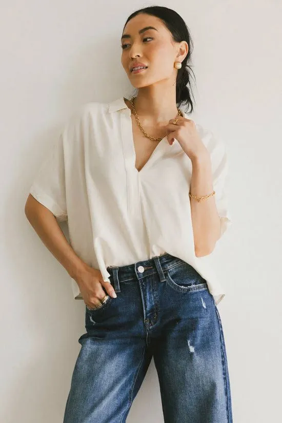 Bohme Una Collared Blouse Cream Women Blouses