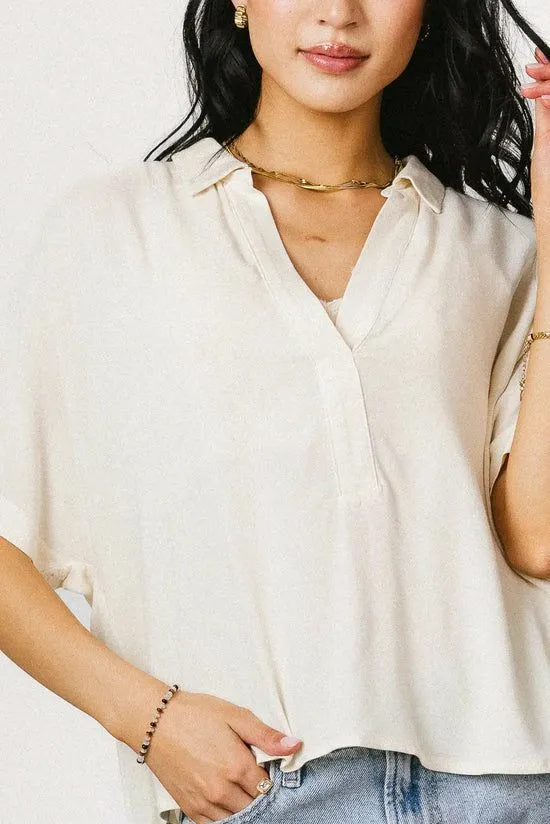 Bohme Una Collared Blouse Cream Women Blouses
