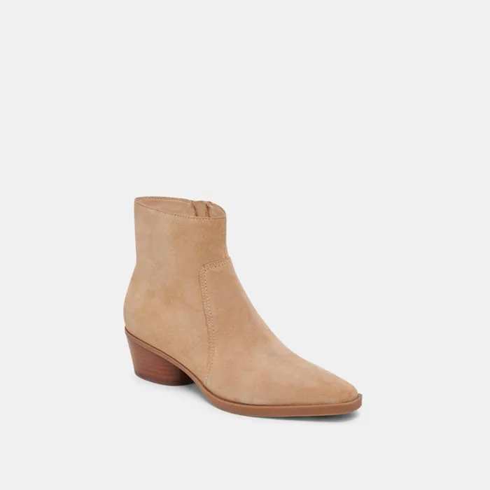 Boots and Booties Women Dolce Vita Fahari H2O Wide Booties Camel Suede