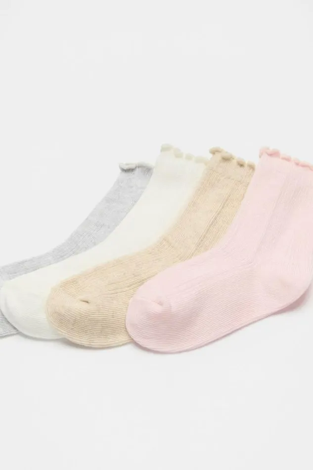 Child Socks and Tights Seed Heritage Rib Cable 4 Pack Light Pink