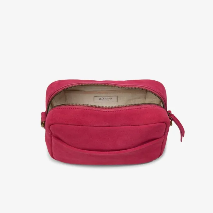 Clarks Kierra Strap Pink Suede Across Body Bag Pink Suede Women Women039s Bags