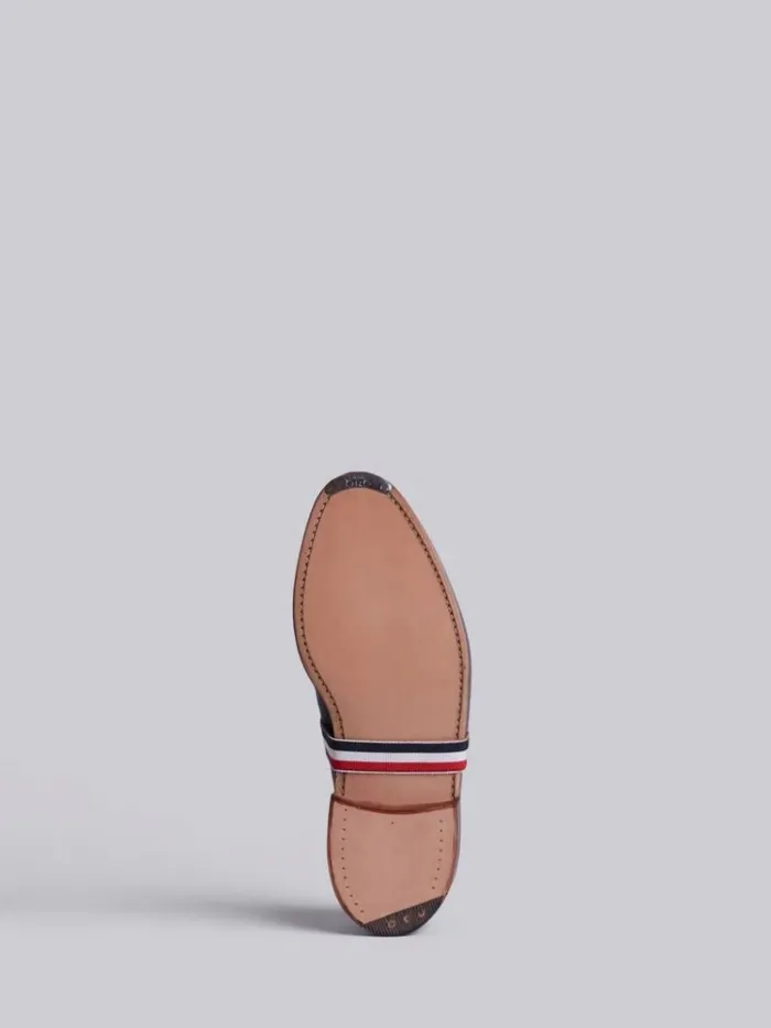 Classic Long Wingtip Brogue With Grosgrain Strap Black Men Thom Browne Brogues and Loafers Classic Long Wingtip Brogue With Grosgrain Strap Black Men Thom Browne Brogues and Loafers