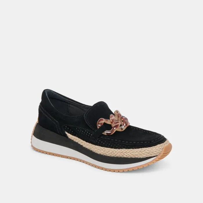 Flats and Loafers Women Dolce Vita Jadah Sneakers Onyx Suede