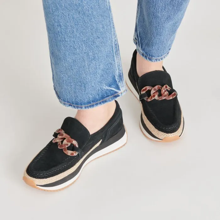 Flats and Loafers Women Dolce Vita Jadah Sneakers Onyx Suede