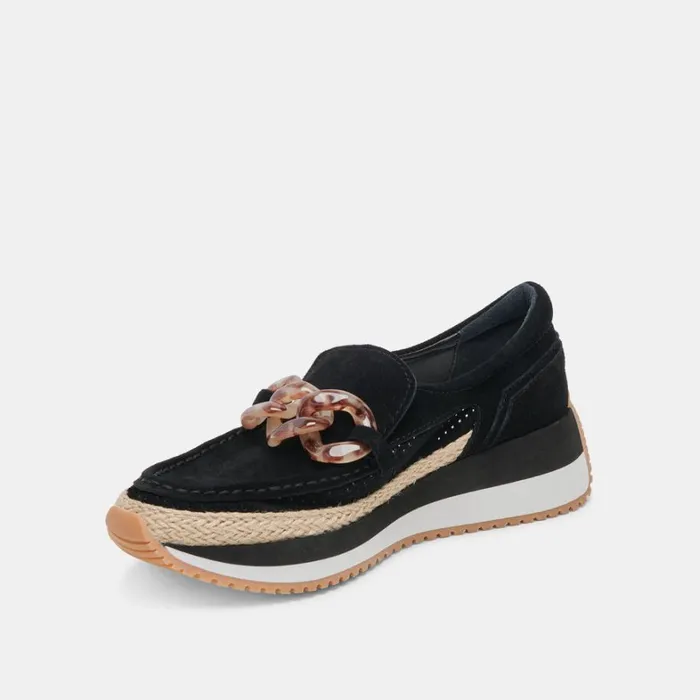 Flats and Loafers Women Dolce Vita Jadah Sneakers Onyx Suede