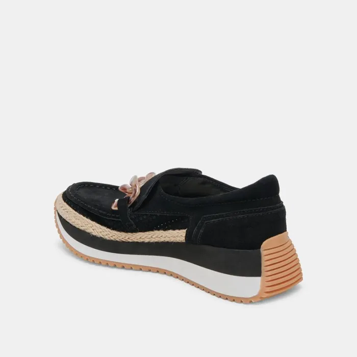 Flats and Loafers Women Dolce Vita Jadah Sneakers Onyx Suede