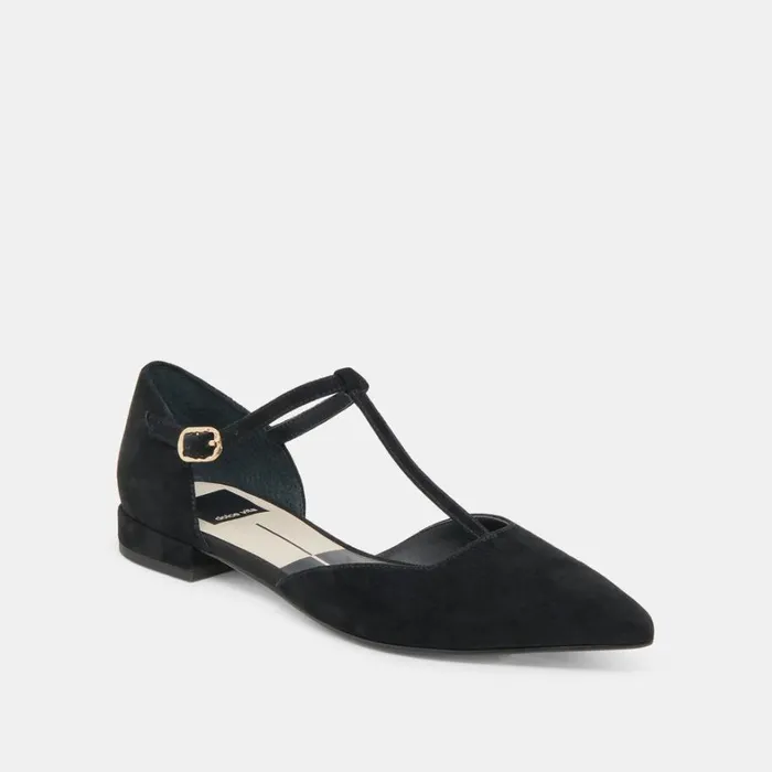 Flats and Loafers Women Dolce Vita Peaty Flats Onyx Suede