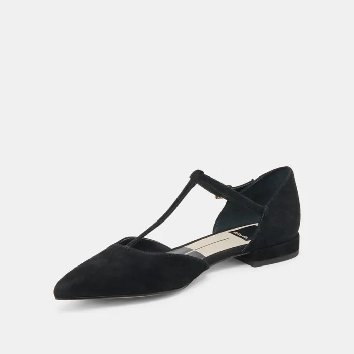 Flats and Loafers Women Dolce Vita Peaty Flats Onyx Suede