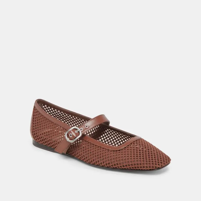 Flats and Loafers Women Dolce Vita Rodni Mesh Ballet Flats Toffee Woven Mesh
