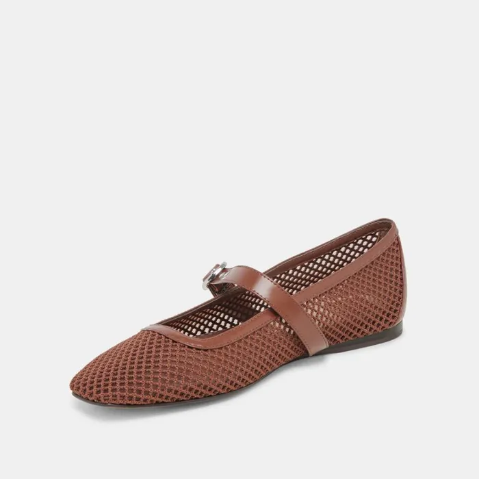 Flats and Loafers Women Dolce Vita Rodni Mesh Ballet Flats Toffee Woven Mesh