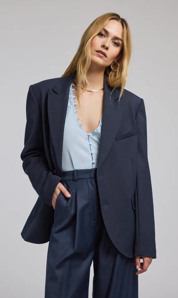 Generation Love Clothing Blazers and Jackets Women Martine Suiting Blazer Navy