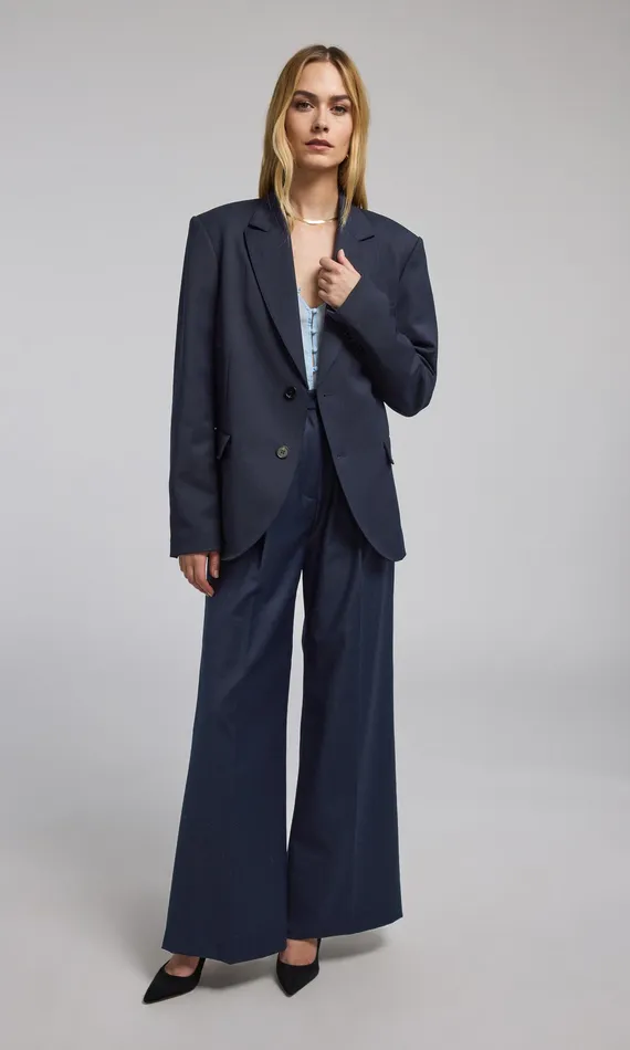 Generation Love Clothing Blazers and Jackets Women Martine Suiting Blazer Navy