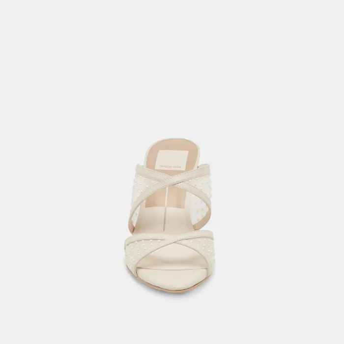 Heels Women Dolce Vita Mandel Pearl Heels Ivory Mesh