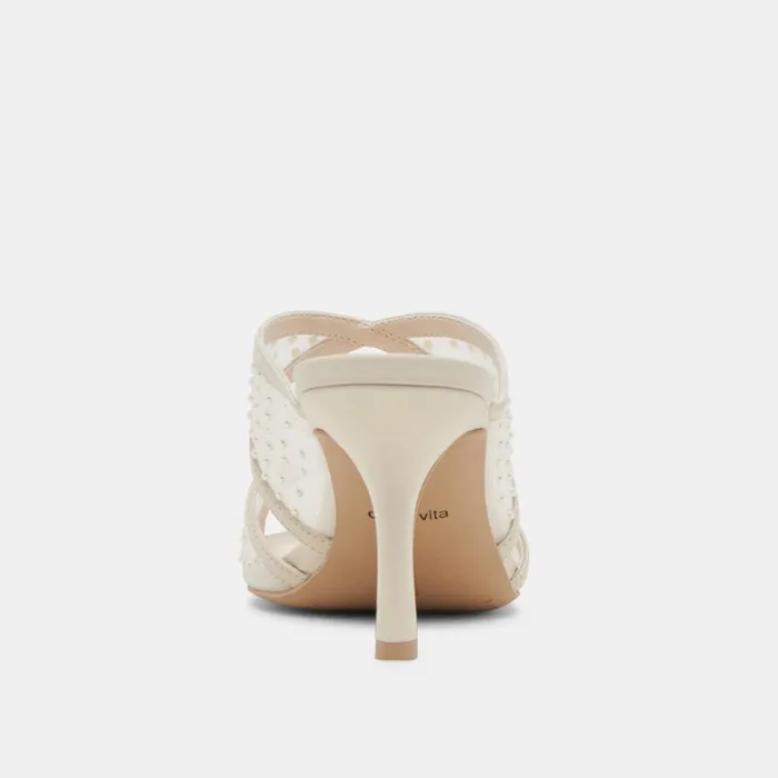 Heels Women Dolce Vita Mandel Pearl Heels Ivory Mesh