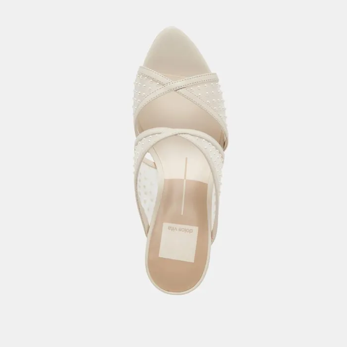 Heels Women Dolce Vita Mandel Pearl Heels Ivory Mesh